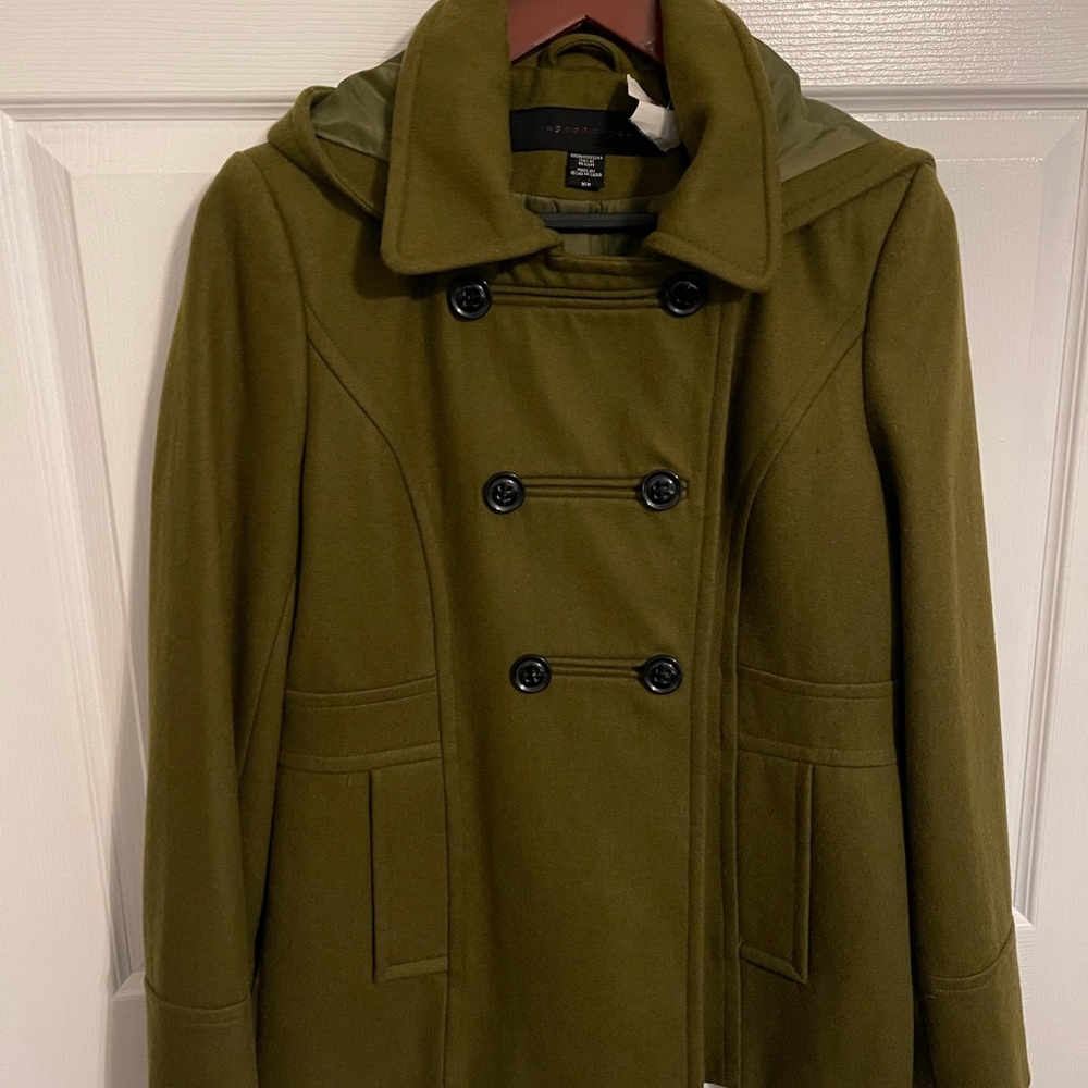 Apostrophe Military Peacoat Hood Wool Jacket